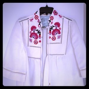 Exotic Kate Spade embroidered linen jacket